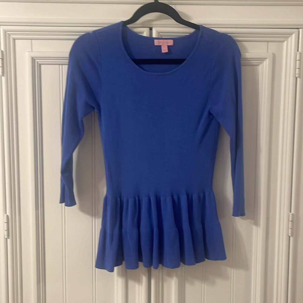 Lilly Pulitzer blue peplum sweater